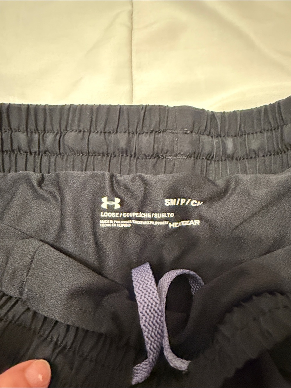 Under Armour Women’s Black Athletic Shorts with Lavender Accents - Picture 2 of 5